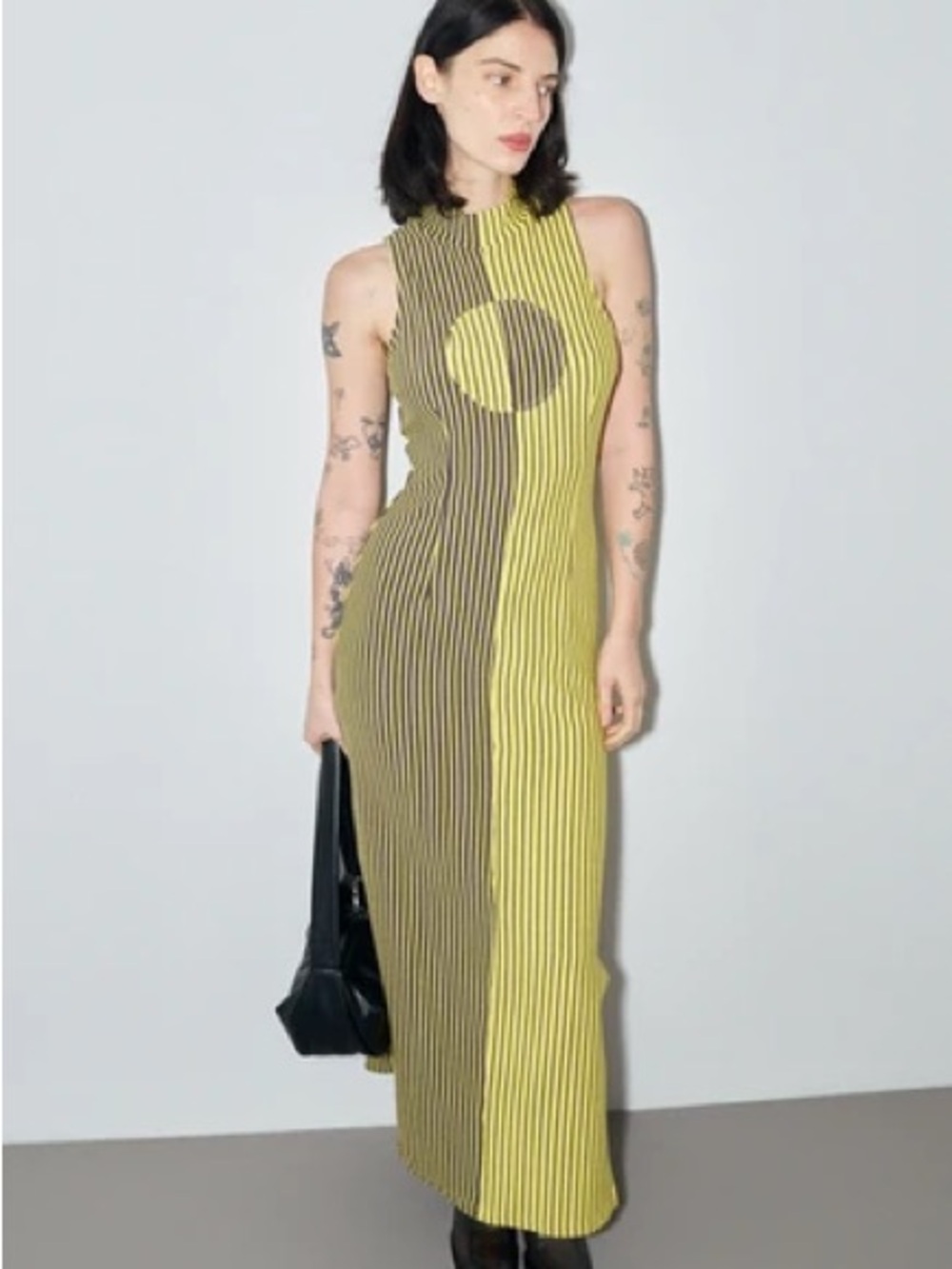 Fashion brand company banana stripe dress xl